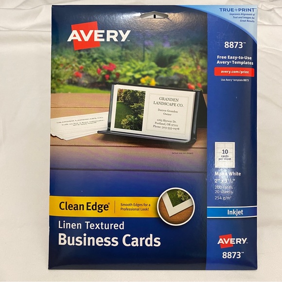 Avery 8873 Clean Edge Linen Textured Business Cards - Picture 3 of 11